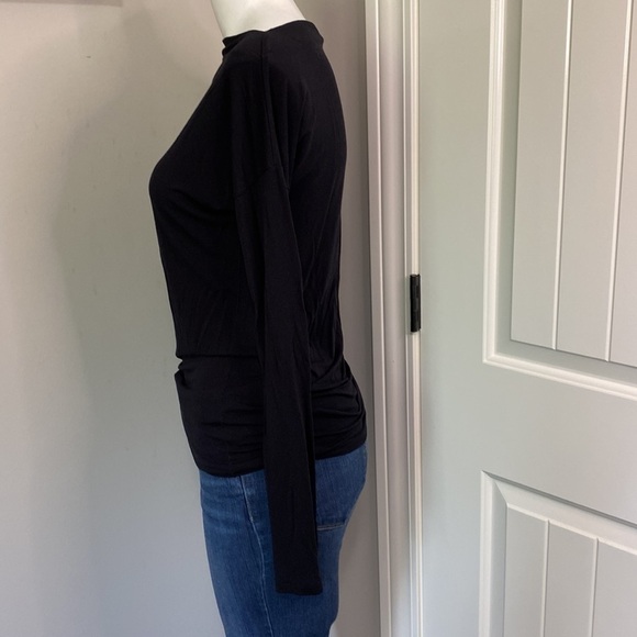 Vince Micromodal Black Boat Neck Lightweight Long Sleeve Top Stretch Sz XS - Picture 5 of 10